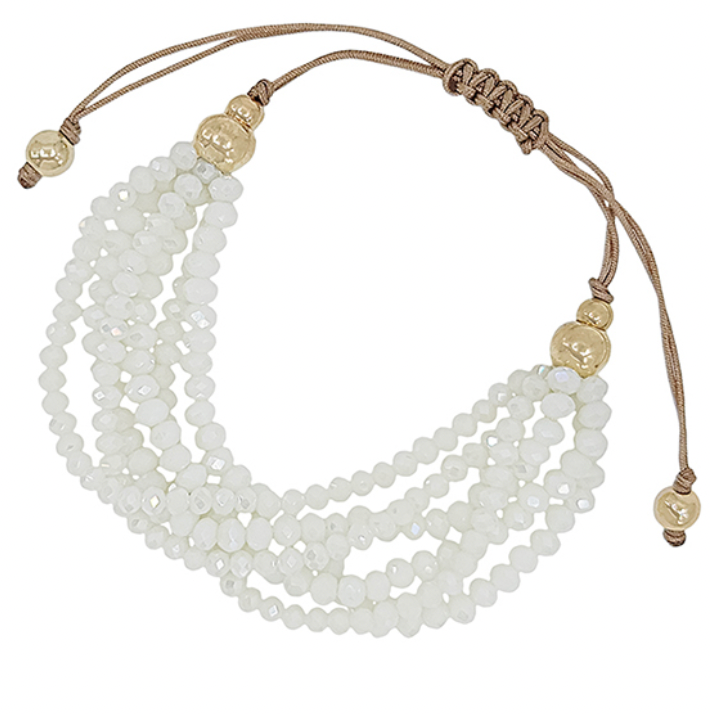 Adjustable Glass Bead Bracelet