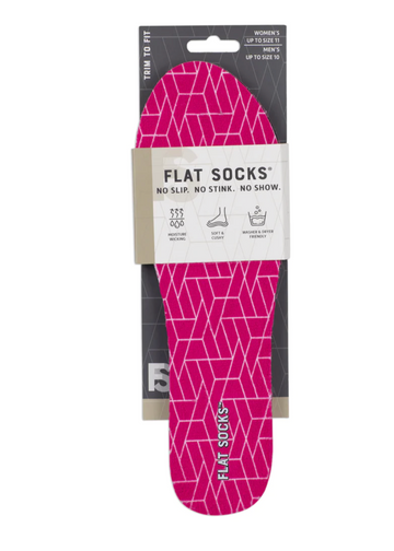 Flat Socks - Pink - SMALL