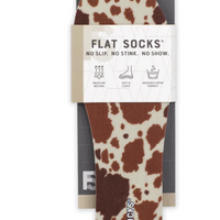 Flat Socks - Cow Print - SMALL