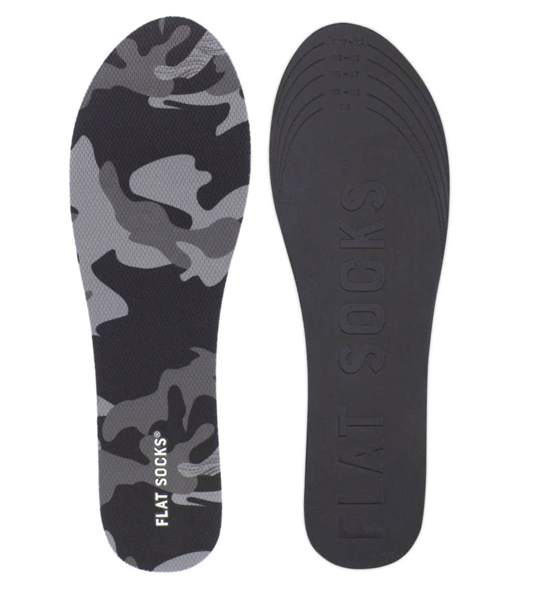 Flat Socks - Black Camo - SMALL
