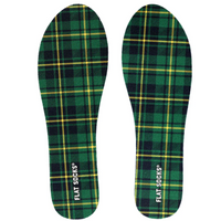 Flat Socks -  Green Plaid - SMALL