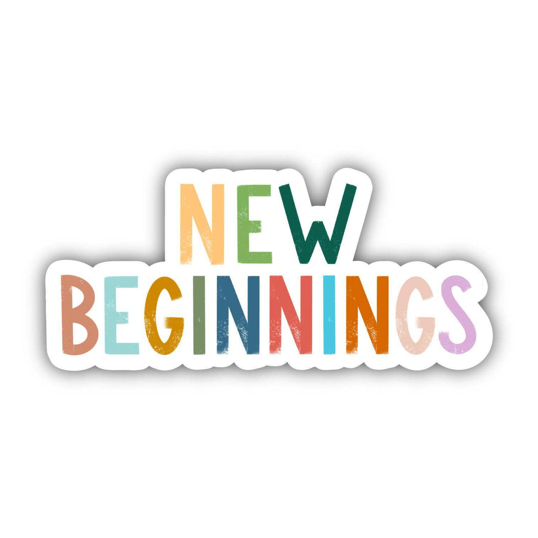 New Beginnings Positivity Lettering Sticker