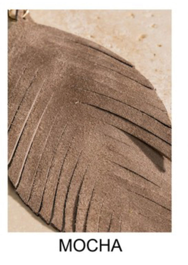 Genuine Leather Leaf Earrings