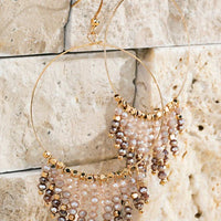 Glass Beaded Chandelier Earrings