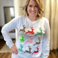 Multi-Color Reindeer Long Sleeve